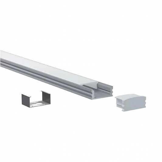 Pro Surface Aluminium Mounting Profile System - Silver 17mm x 8mm