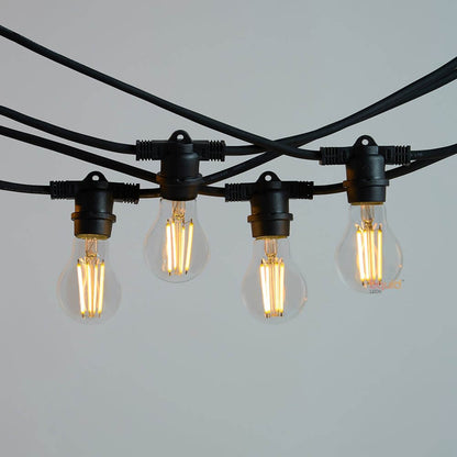 10m Black Festoon String Lights with 10 Bulb 240V Liquidleds, Festoon String, 10m-black-festoon