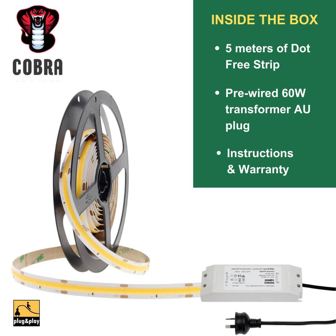 10mm | 15W/m 3000ºK | IP20 | COB LED Strip Light-Light Ropes & Strings-Lighting Creations