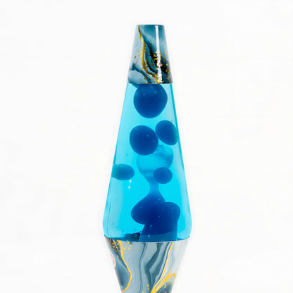 Lava Lamp Diamond Motion Blue Marble - 37cm Tall