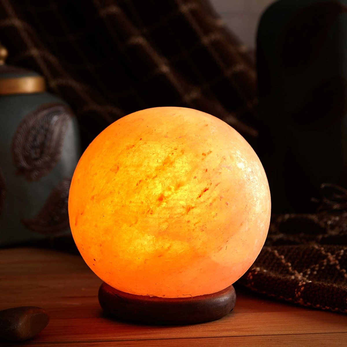 12V 12W 6.5" Ball Himalayan Pink Salt Lamp Carved Rock Crystal Light Bulb On/Off - Home & Garden > Lighting - House