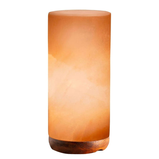 12V 12W Cylinder Himalayan Pink Salt Lamp Carved Rock Crystal Light Bulb On/Off - Home & Garden > Lighting - House