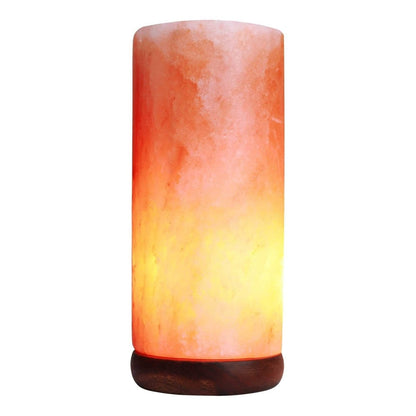 12V 12W Cylinder Himalayan Pink Salt Lamp Carved Rock Crystal Light Bulb On/Off - Home & Garden > Lighting - House