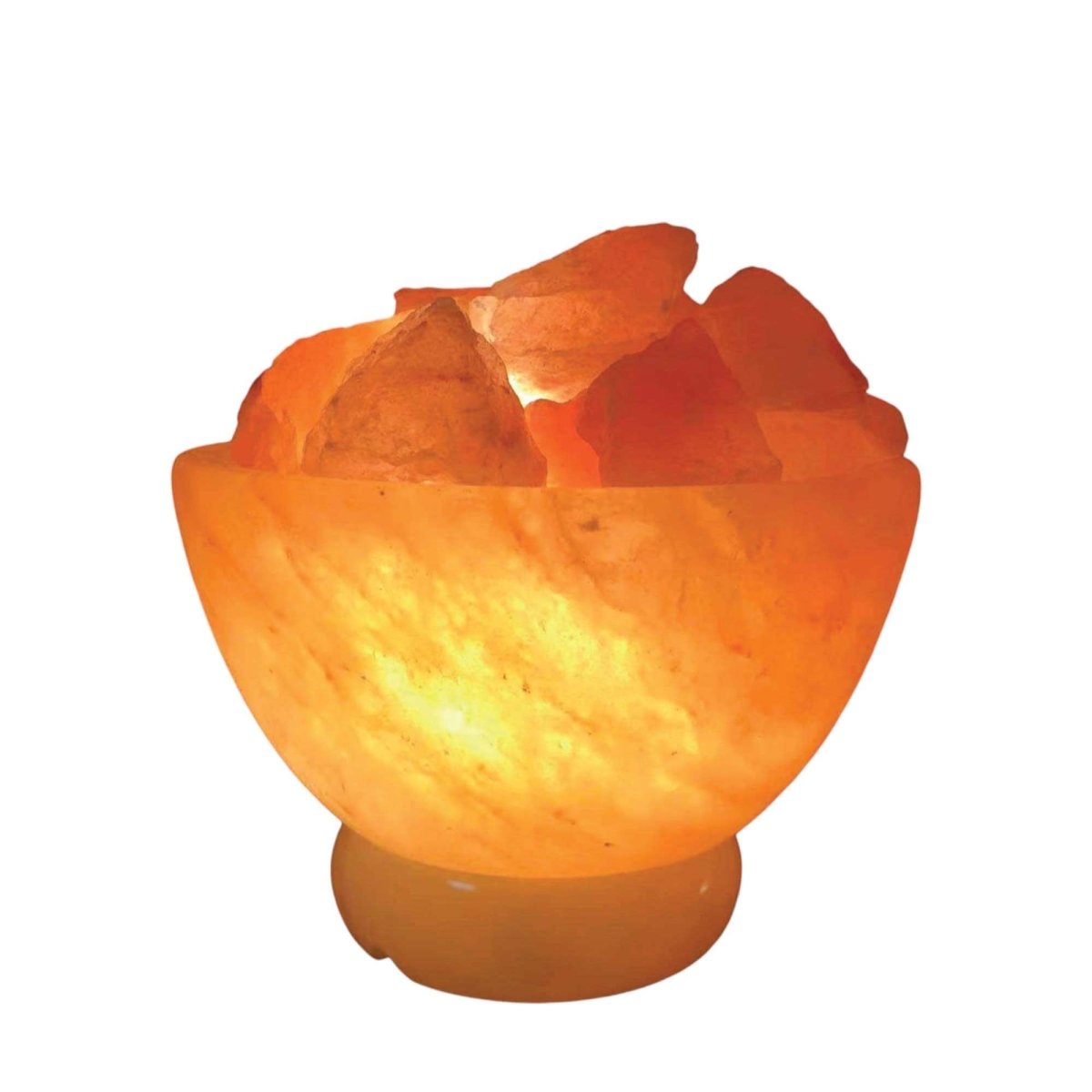 12V 12W Fire Bowl Himalayan Pink Salt Lamp Carved Rock Crystal Light Bulb On/Off - Home & Garden > Lighting - House