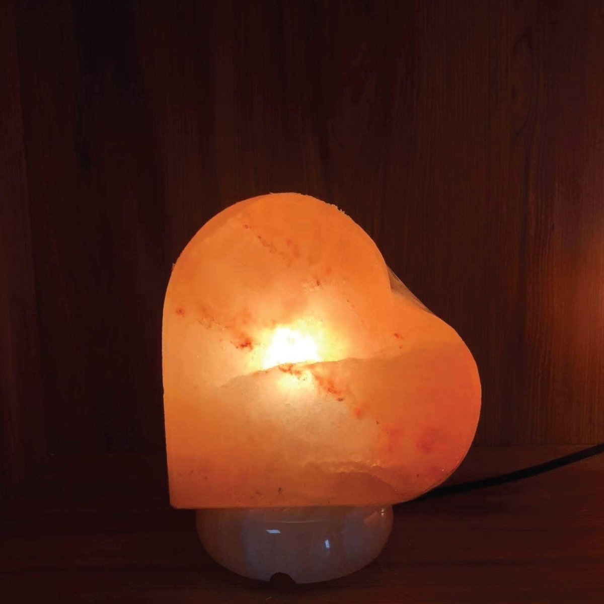 12V 12W Heart Himalayan Pink Salt Lamp Carved Rock Crystal Light Bulb On/Off Switch - Home & Garden > Lighting - House