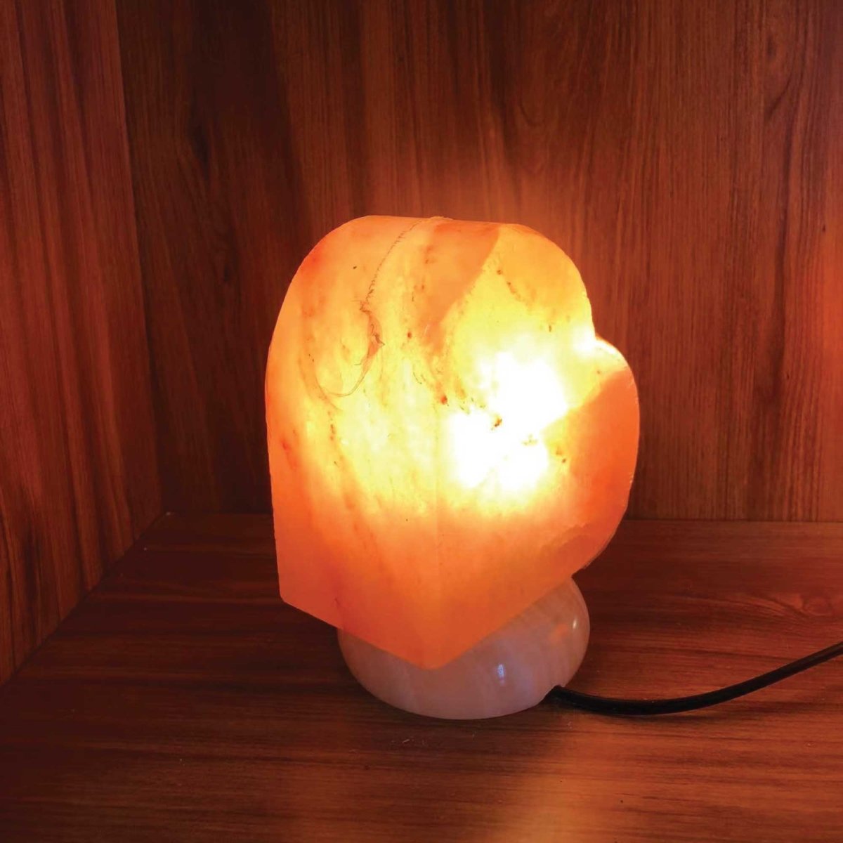 12V 12W Heart Himalayan Pink Salt Lamp Carved Rock Crystal Light Bulb On/Off Switch - Home & Garden > Lighting - House