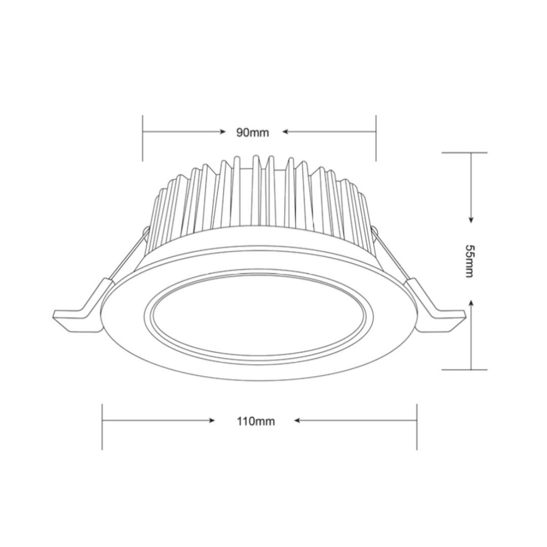 12W White Tiltable COB Aluminium LED Downlight 90mm cut out