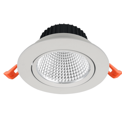 12W White Tiltable COB Aluminium LED Downlight 90mm cut out