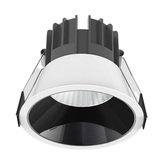 12W White Gloss Black Low Glare Aluminium LED Downlight Dimmable 90mm cut out - LED downlight - LC