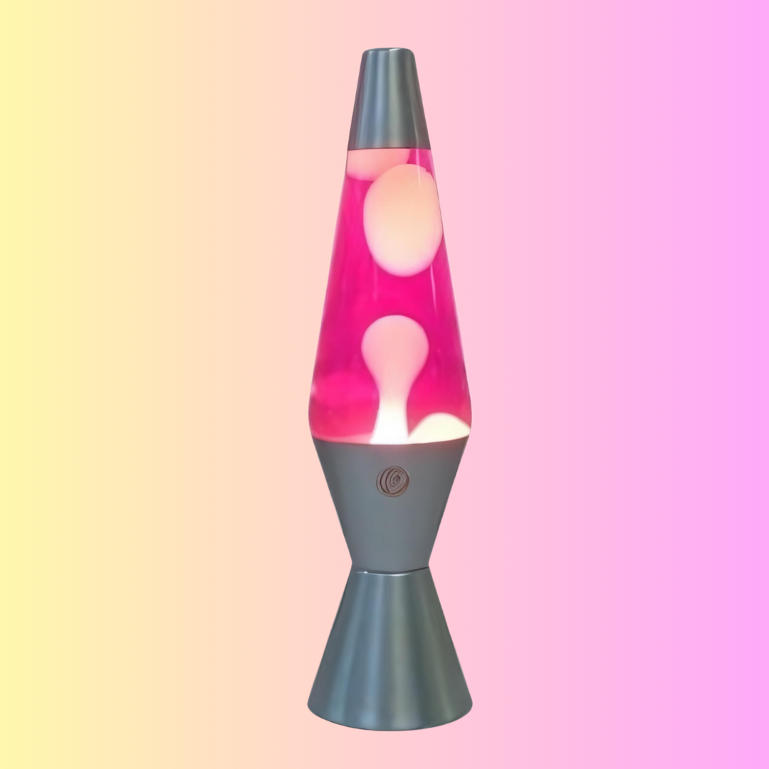 Lava Lamp Diamond Motion Pink White - 37cm Tall