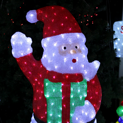 1.2M Huge Acrylic Large Standing Santa with Gift Box