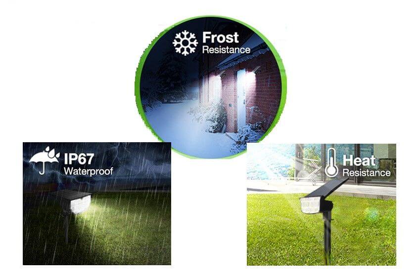 2 Pack 38 LEDs Solar Landscape Spotlights with 70deg; Adjustable Panel and IP65 Waterproof (White) Dropli, Home & Garden > Garden Lights, 2-pack-38-leds-solar-landscape-spotlights-with-70-deg