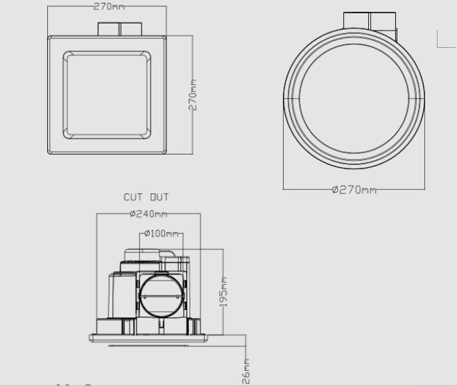 240mm Bathroom Exhaust Fan 3A, Heater and Exhaust, 3a-au-240mm-exhaust-fan