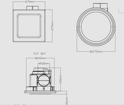 240mm Bathroom Exhaust Fan 3A, Heater and Exhaust, 3a-au-240mm-exhaust-fan