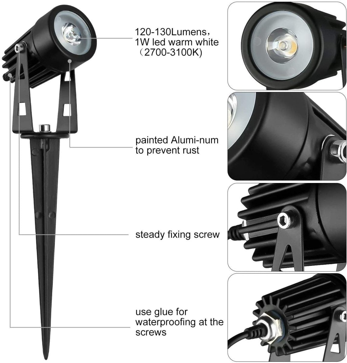 3 x LED Spotlights Powered Solar Garden Lights Outdoor Waterproof (Warm White) Dropli, Home & Garden > Garden Lights, 3-x-led-spotlights-powered-solar-garden-lights-outdoor-waterproof-warm-wh