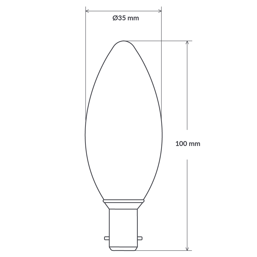 4W 12 Volt DC Candle Dimmable LED Bulb (B15) Clear in Warm White-Candle Bulbs-Liquidleds