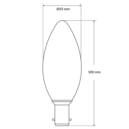 4W 12 Volt DC Candle Dimmable LED Bulb (B15) Clear in Warm White-Candle Bulbs-Liquidleds