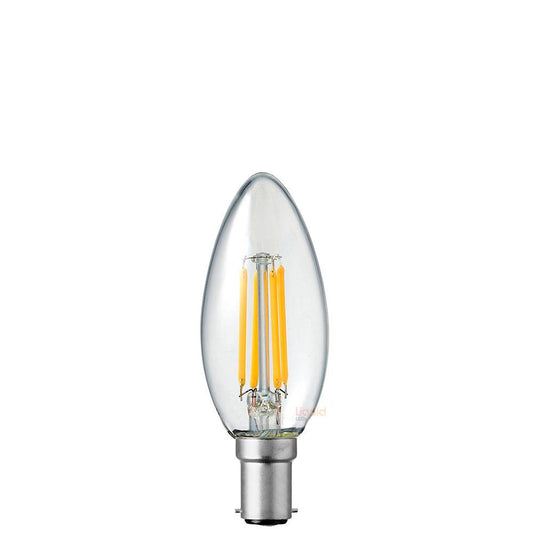 4W 12 Volt DC Candle Dimmable LED Bulb (B15) Clear in Warm White-Candle Bulbs-Liquidleds