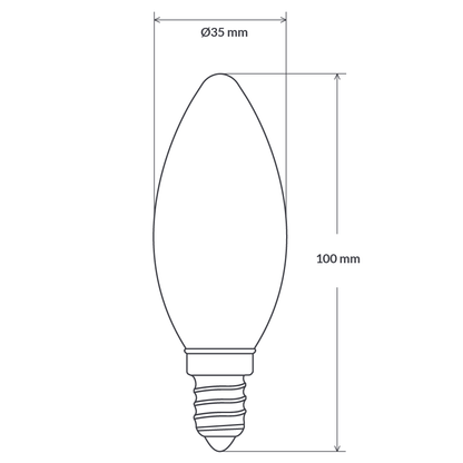 4W 12 Volt DC/AC Candle Dimmable LED Bulb (E14) Clear in Warm White-Candle Bulbs-Liquidleds