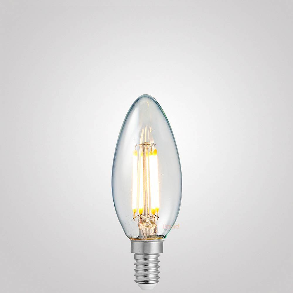 4W 12 Volt DC/AC Candle Dimmable LED Bulb (E14) Clear in Warm White-Candle Bulbs-Liquidleds