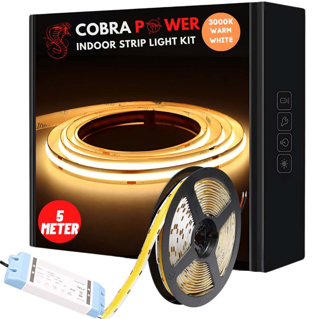 5 meter COBRA Pro Power 100W Dotless LED Strip Kit - 3000K Warm White