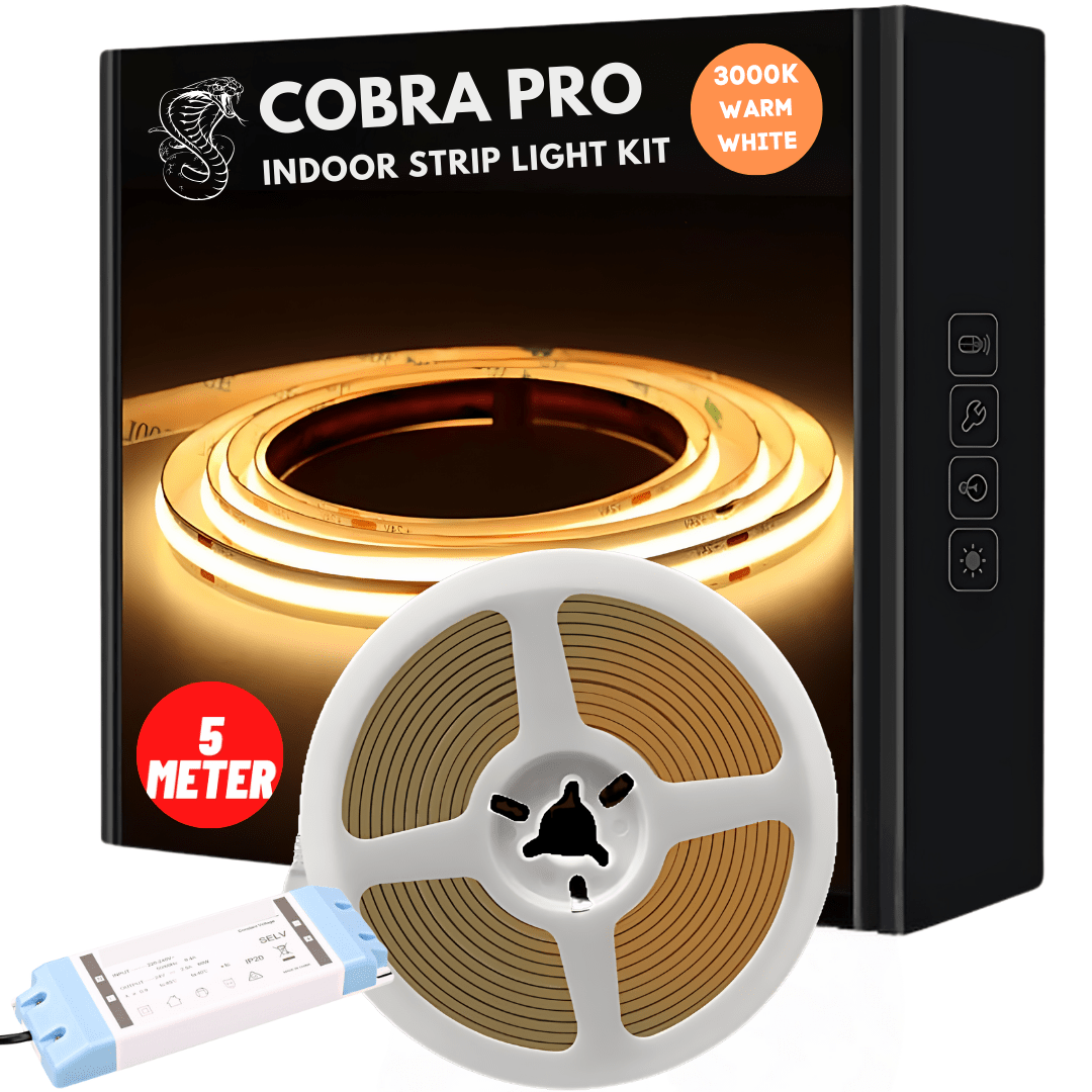 5 meter COBRA Pro 50W Dotless LED Strip Kit - 3000K Warm White