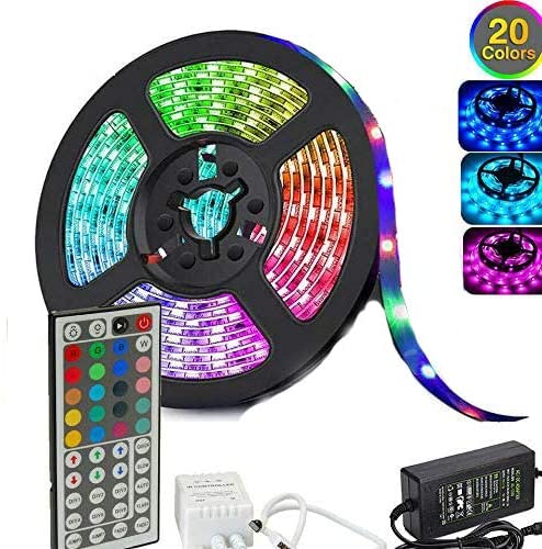 5050 RGB LED Strip Lights Waterproof SMD 300 IP65 5m 12V 44key IR Controller-Home & Garden > DIY-Dropli