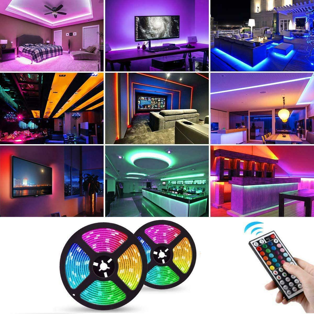 5050 RGB LED Strip Lights Waterproof SMD 300 IP65 5m 12V 44key IR Controller-Home & Garden > DIY-Dropli