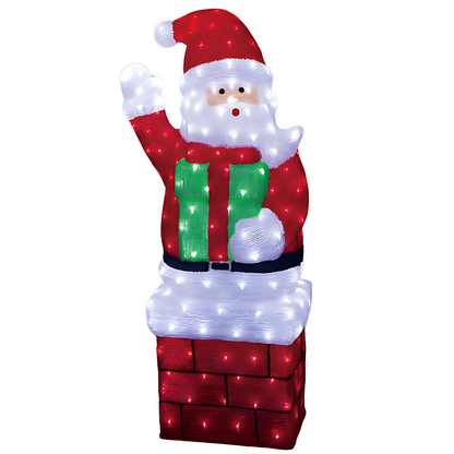 1.2M Huge Acrylic Large Standing Santa with Gift Box