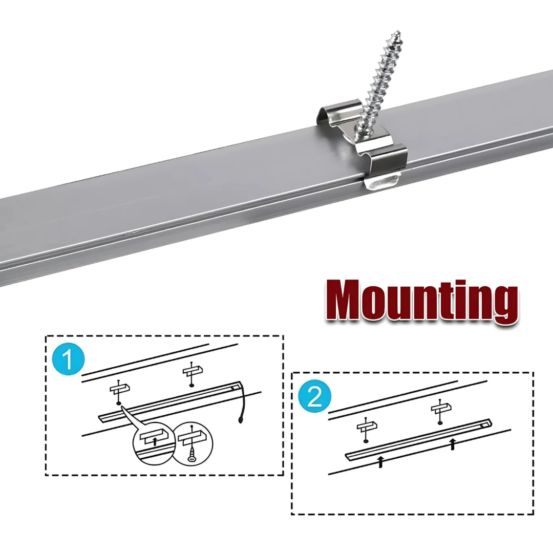 Pro Surface Aluminium Mounting Profile System - Silver 17mm x 8mm