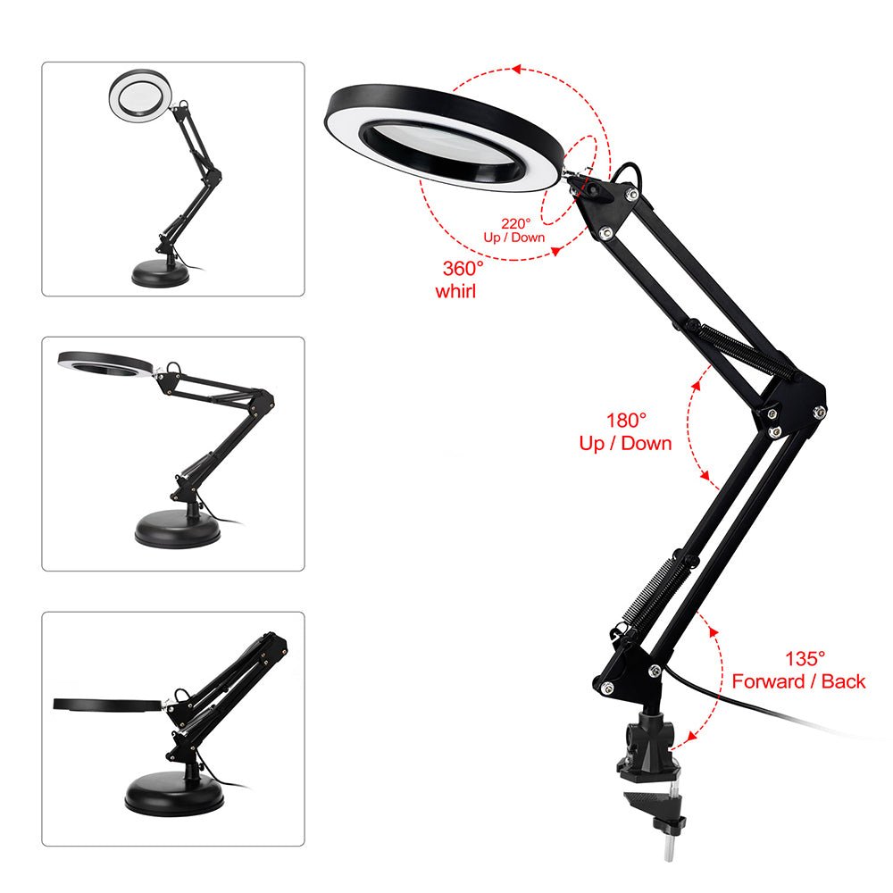 5 X Magnifying Black Clamp Desk Lamp-Home & Garden > Lighting-Dropli