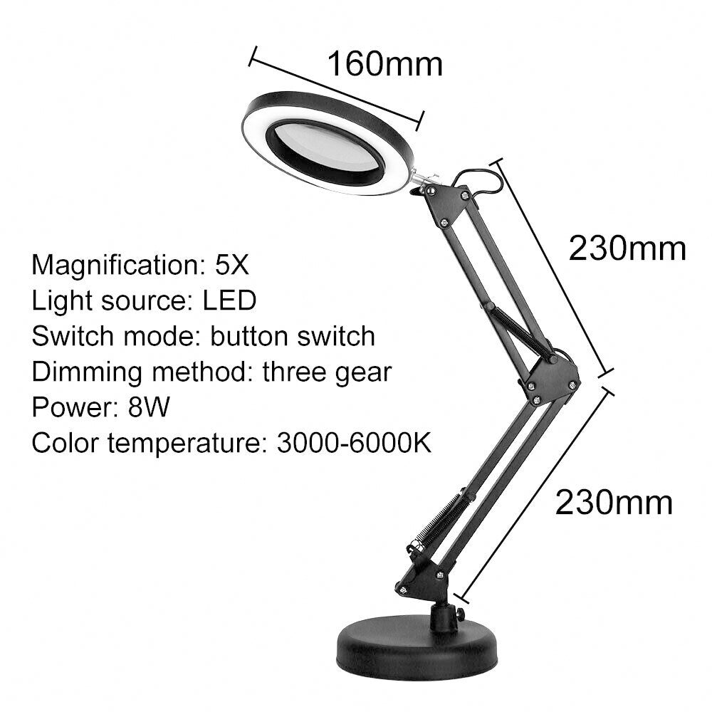 5 X Magnifying Black Clamp Desk Lamp-Home & Garden > Lighting-Dropli