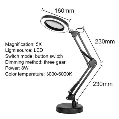 5 X Magnifying Black Clamp Desk Lamp-Home & Garden > Lighting-Dropli