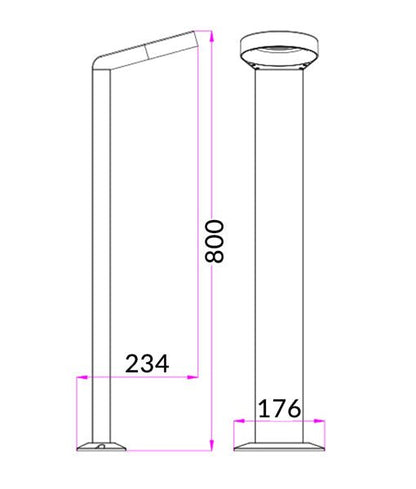 7W LED Bollard Grey Hoop 3000k - BOL3A-Bollard Lights-CLA Lighting