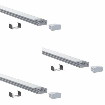 Pro Surface Aluminium Mounting Profile System - Silver 17mm x 8mm