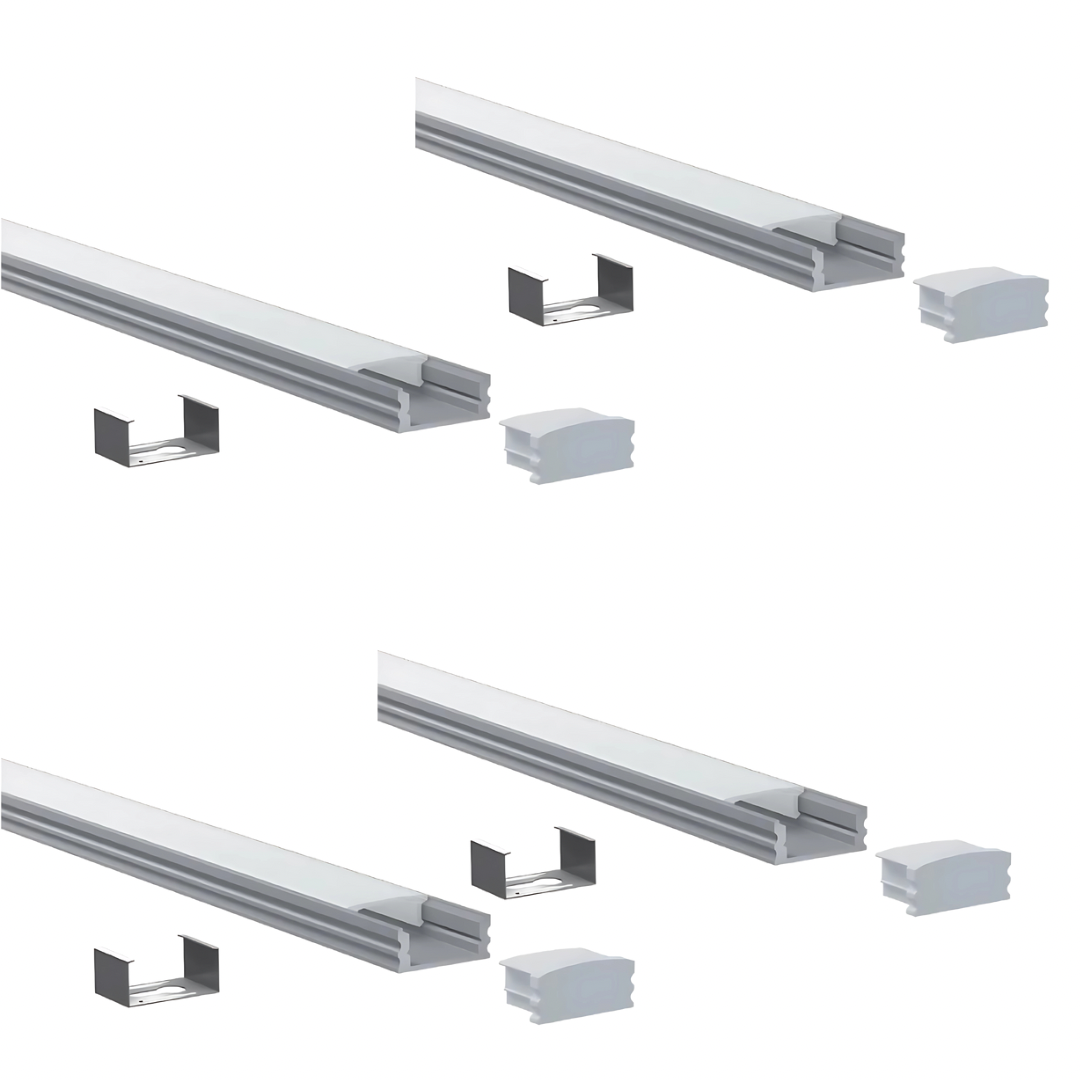 Pro Surface Aluminium Mounting Profile System - Silver 17mm x 8mm