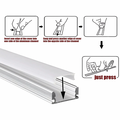 Pro Surface Aluminium Mounting Profile System - Silver 17mm x 8mm