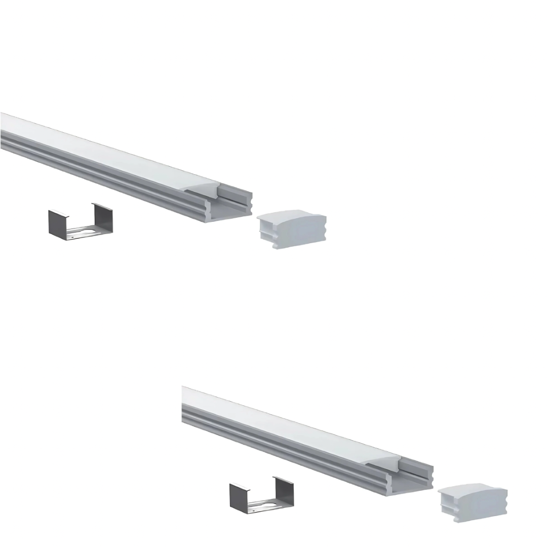 Pro Surface Aluminium Mounting Profile System - Silver 17mm x 8mm