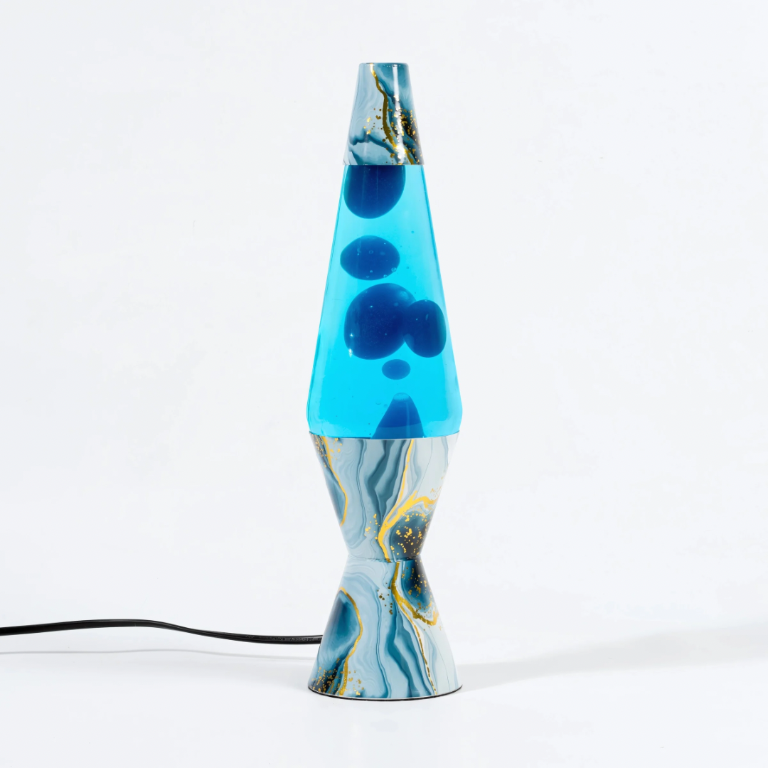 Lava Lamp Diamond Motion Blue Marble - 37cm Tall