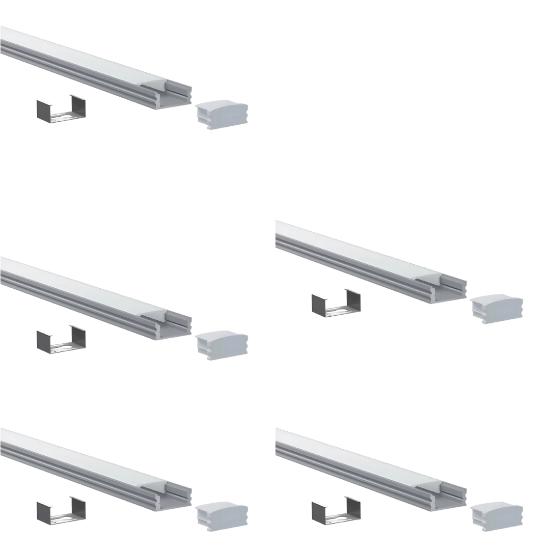 Pro Surface Aluminium Mounting Profile System - Silver 17mm x 8mm