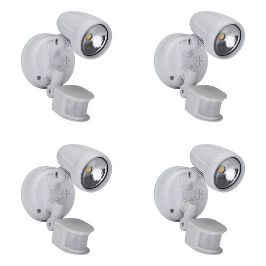 Durable and stylish Domus MURO-13S LED single head spotlights, four pack with sensor.