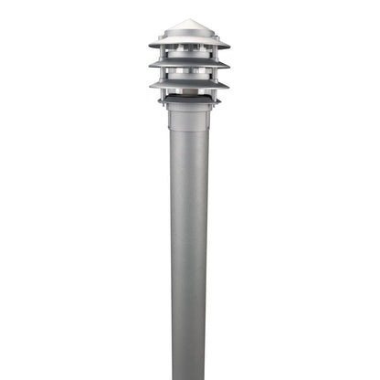 Domus BL-100-1M-KIT - Three Tier Bollard Head 1M Kit Garden Light Powder Coated Finish