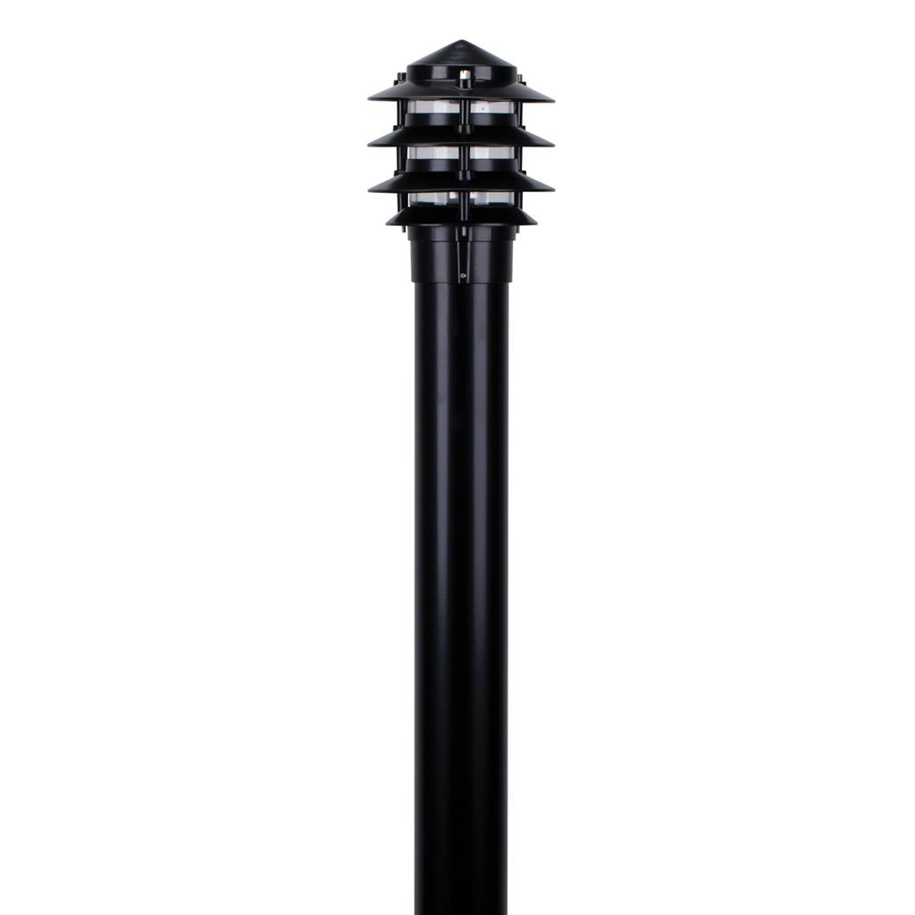 Domus BL-100-1M-KIT - Three Tier Bollard Head 1M Kit Garden Light Powder Coated Finish