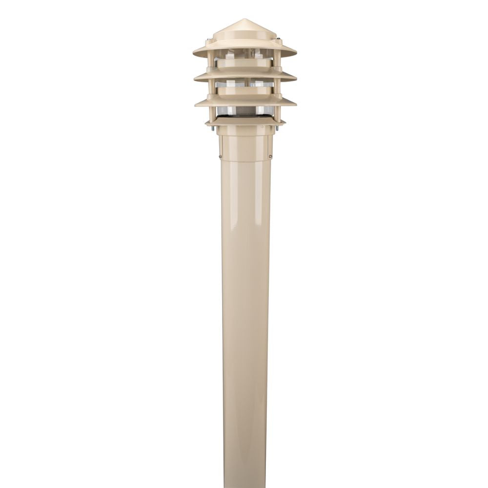 Domus BL-100-1M-KIT - Three Tier Bollard Head 1M Kit Garden Light Powder Coated Finish