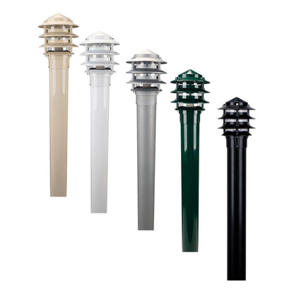 Domus BL-100-1M-KIT - Three Tier Bollard Head 1M Kit Garden Light Powder Coated Finish