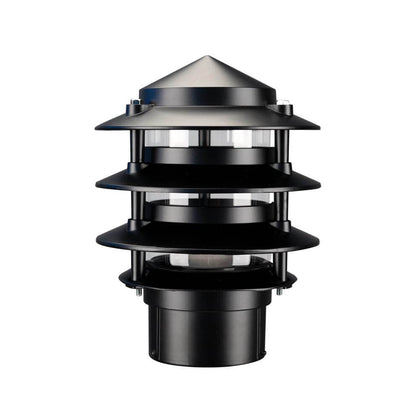 Domus BL-100 - Three Tier Bollard Head Garden Light Powder Coated Finish