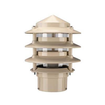 Domus BL-100 - Three Tier Bollard Head Garden Light Powder Coated Finish