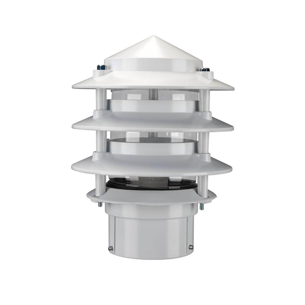 Domus BL-100 - Three Tier Bollard Head Garden Light Powder Coated Finish