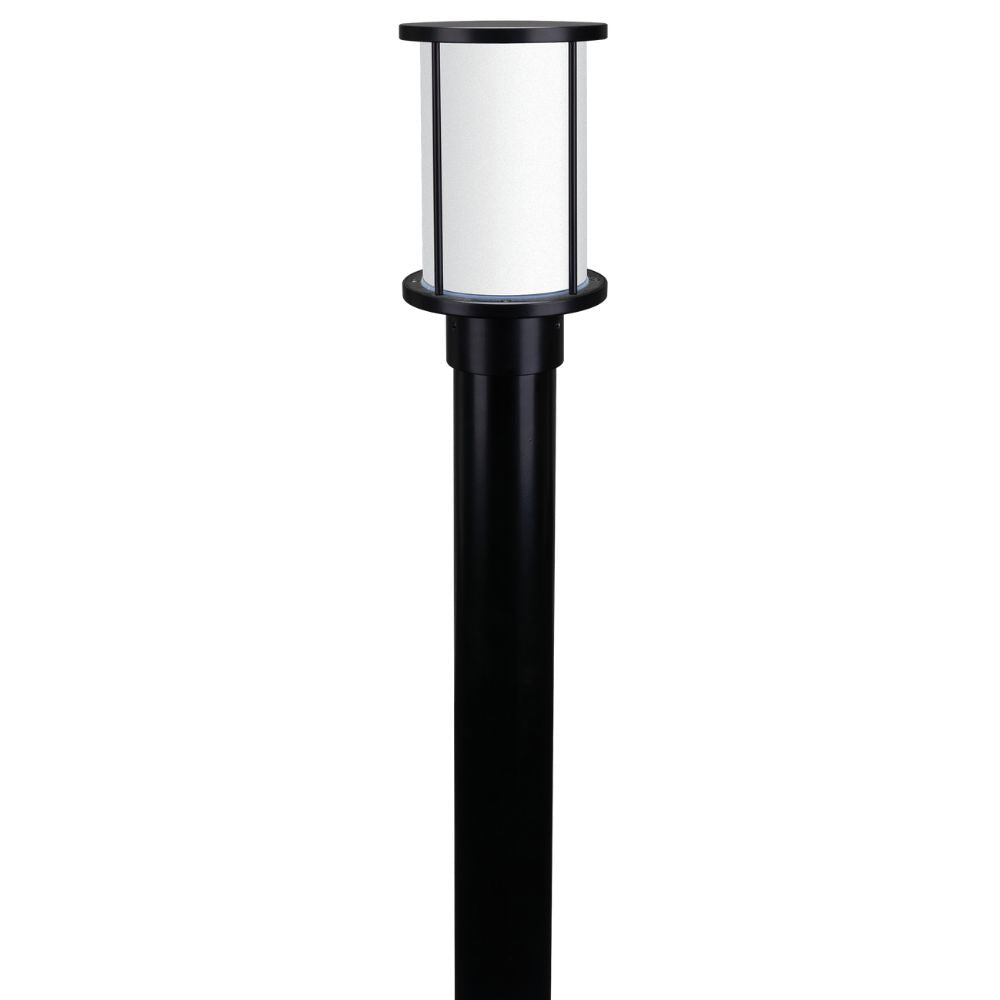 Domus BL-400-1M-KIT - Cylindrical Bollard Head 1M Kit Garden Light Black - Clear/Frost