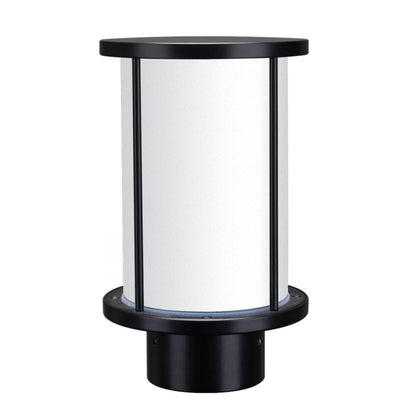 Domus BL-400 - Cylindrical Bollard Head Garden Light Black - Clear/Frost